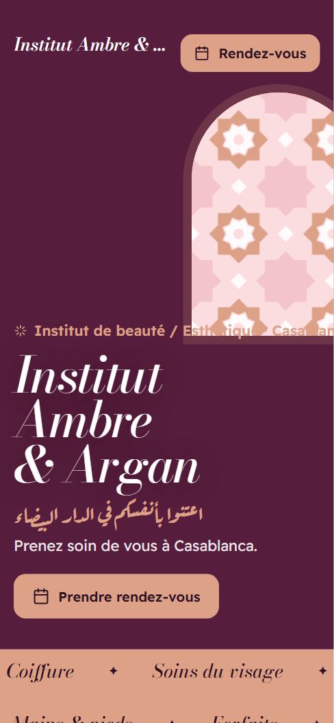 Aperçu du site Institut Ambre & Argan