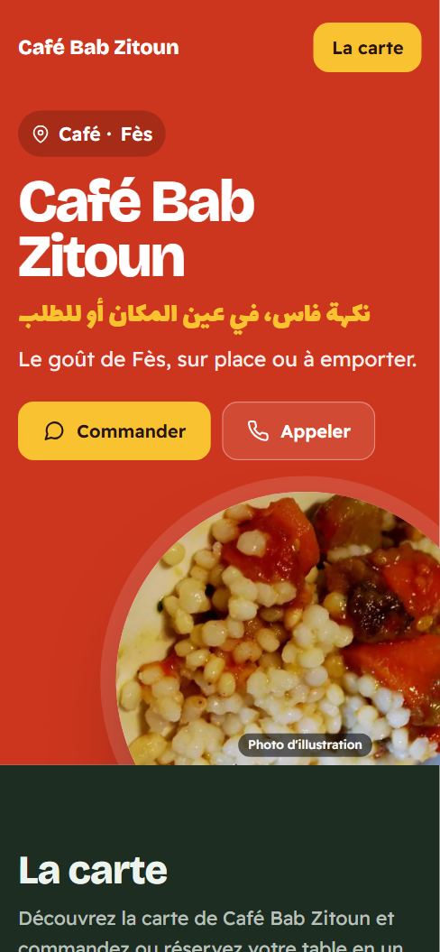 Aperçu du site Café Bab Zitoun