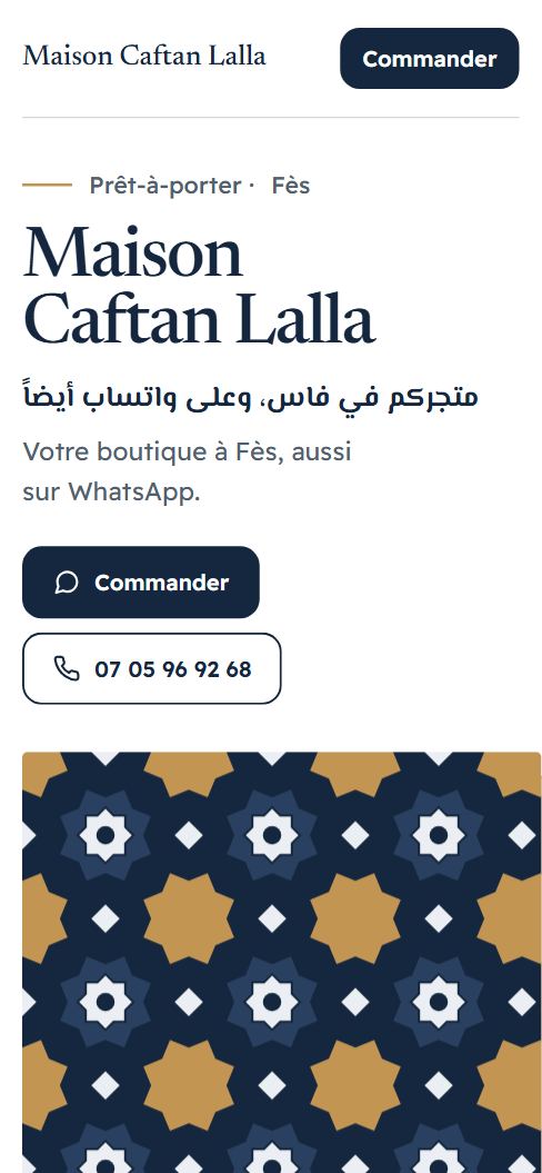 Aperçu du site Maison Caftan Lalla