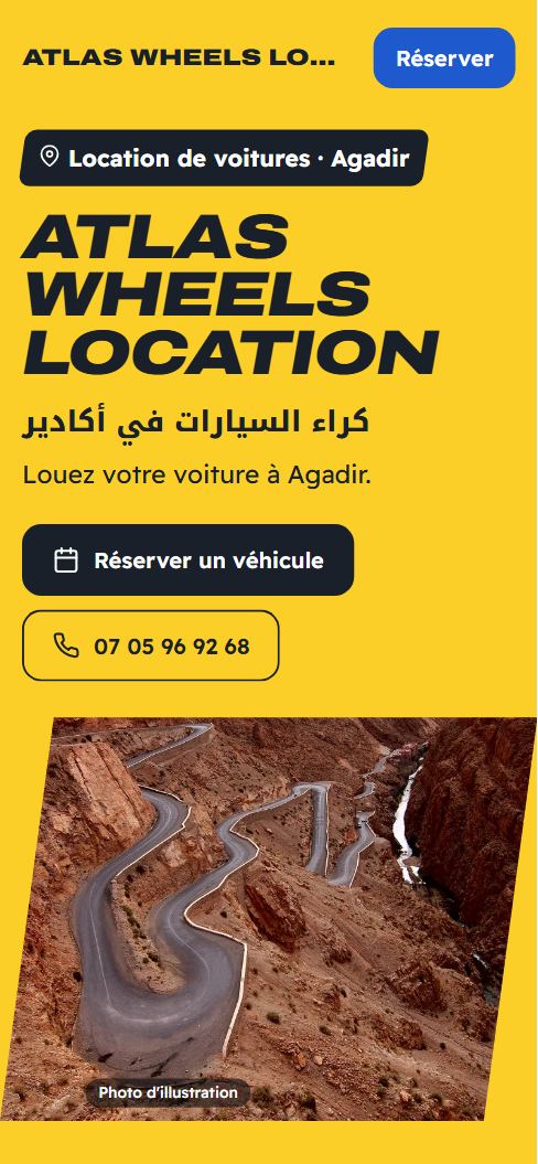 Aperçu du site Atlas Wheels Location