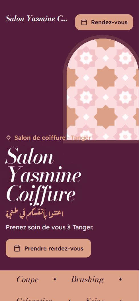Aperçu du site Salon Yasmine Coiffure