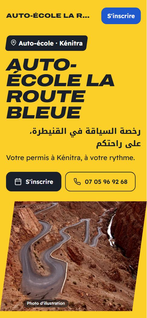 Aperçu du site Auto-école La Route Bleue
