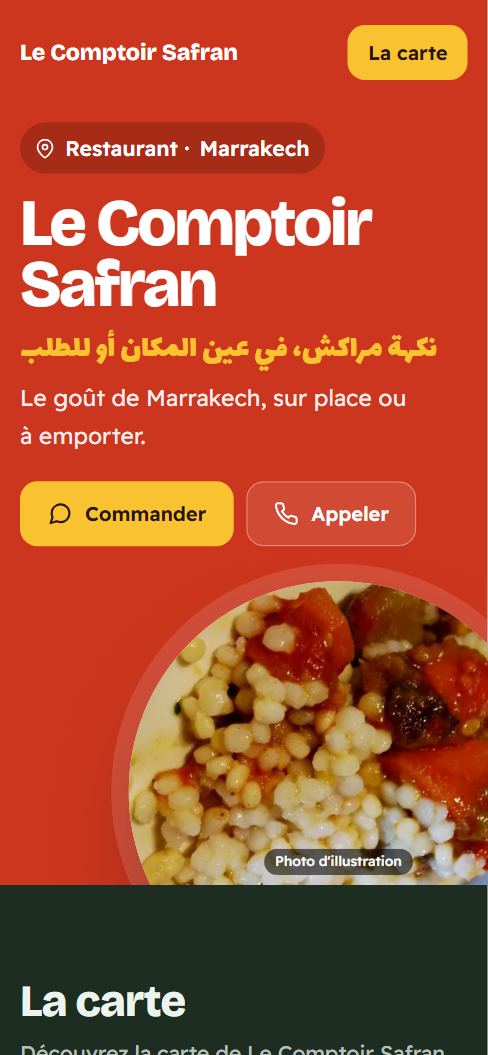 Aperçu du site Le Comptoir Safran