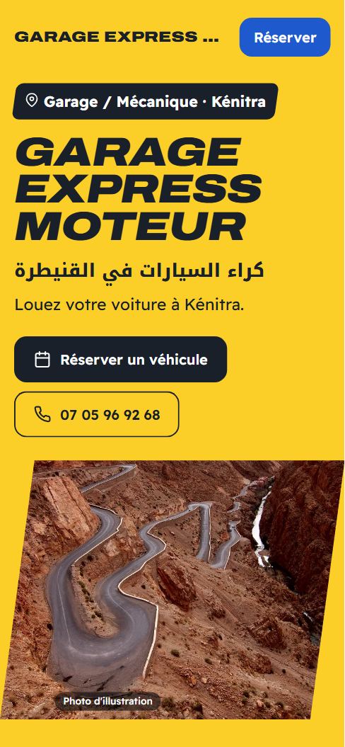 Aperçu du site Garage Express Moteur