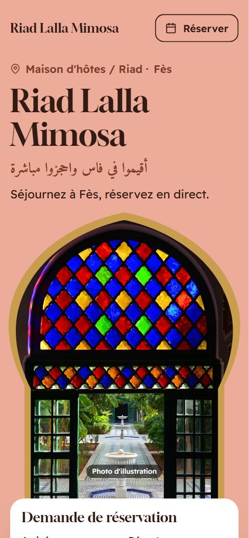 Aperçu du site Riad Lalla Mimosa