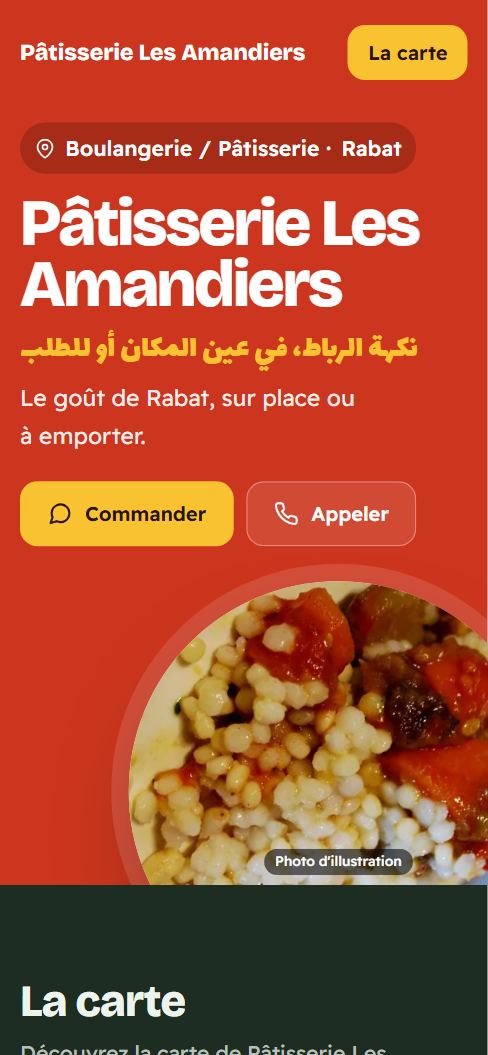 Aperçu du site Pâtisserie Les Amandiers