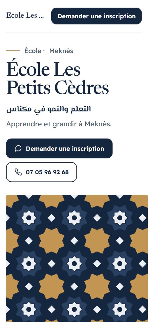Aperçu du site École Les Petits Cèdres