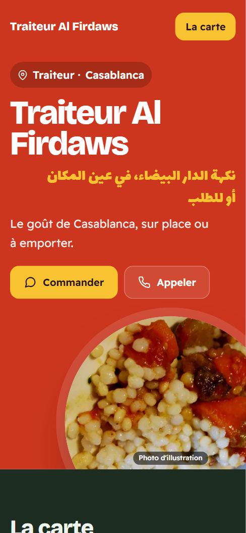 Aperçu du site Traiteur Al Firdaws
